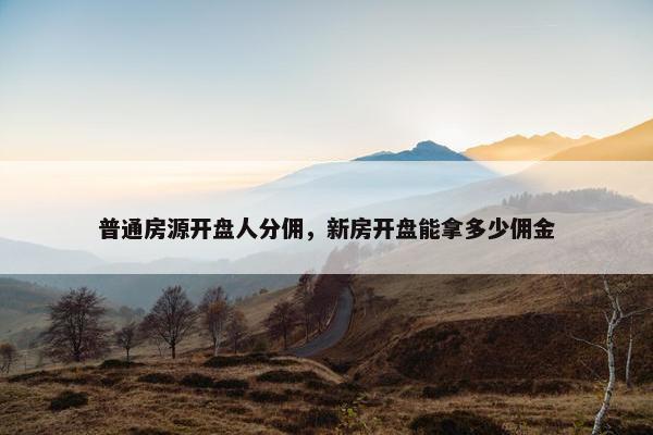 普通房源开盘人分佣，新房开盘能拿多少佣金