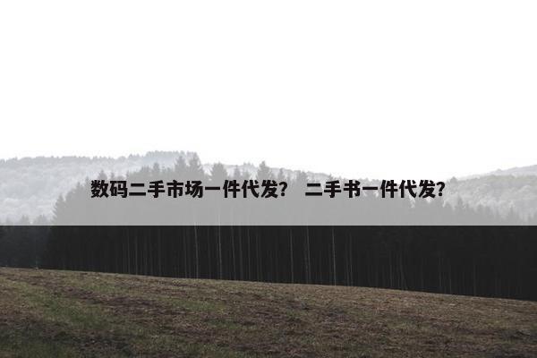 数码二手市场一件代发？ 二手书一件代发？