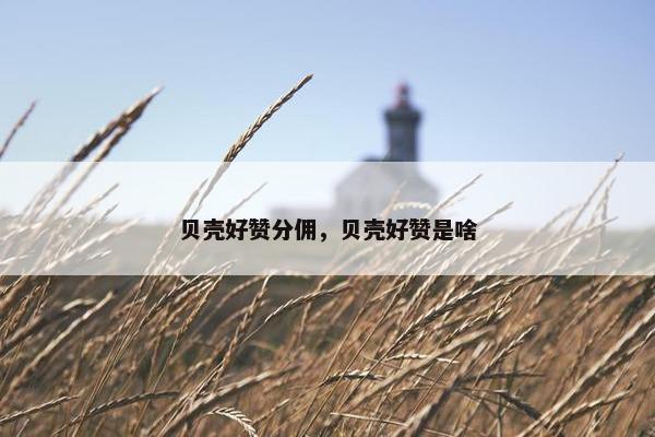 贝壳好赞分佣，贝壳好赞是啥