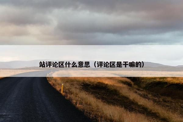 站评论区什么意思（评论区是干嘛的）