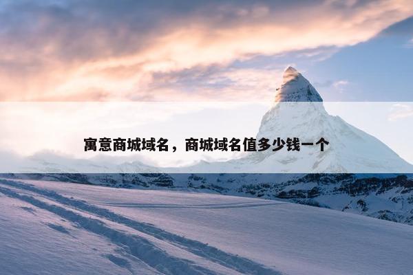 寓意商城域名，商城域名值多少钱一个