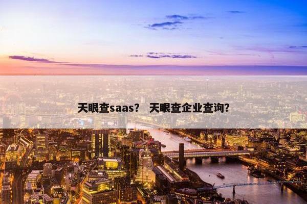 天眼查saas？ 天眼查企业查询？