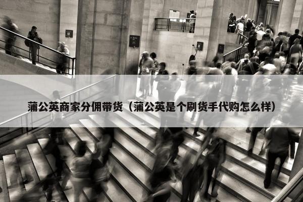 蒲公英商家分佣带货（蒲公英是个刷货手代购怎么样）