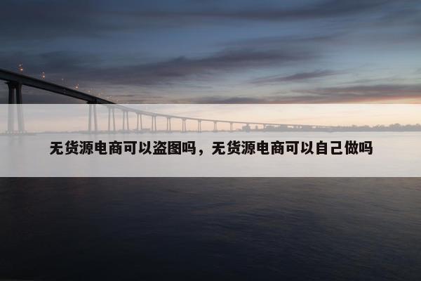 无货源电商可以盗图吗，无货源电商可以自己做吗