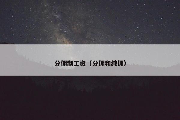 分佣制工资（分佣和纯佣）
