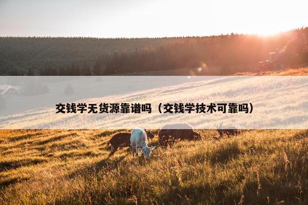 交钱学无货源靠谱吗（交钱学技术可靠吗）