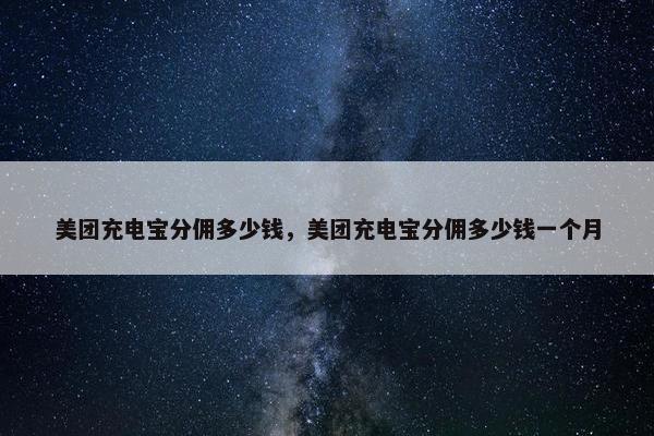 美团充电宝分佣多少钱，美团充电宝分佣多少钱一个月