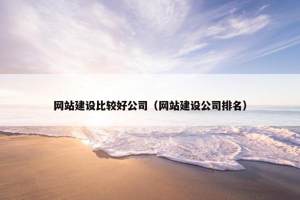 网站建设比较好公司（网站建设公司排名）