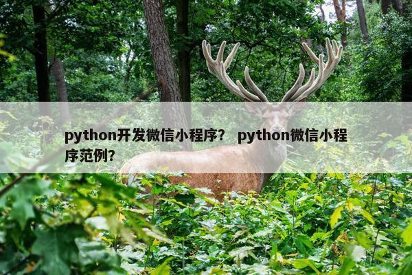 python开发微信小程序？ python微信小程序范例？