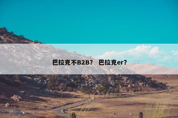巴拉克不B2B？ 巴拉克er？