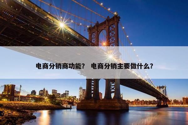 电商分销商功能？ 电商分销主要做什么？