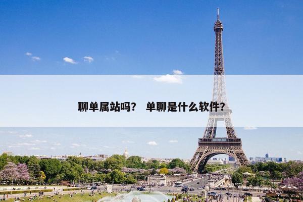 聊单属站吗？ 单聊是什么软件？