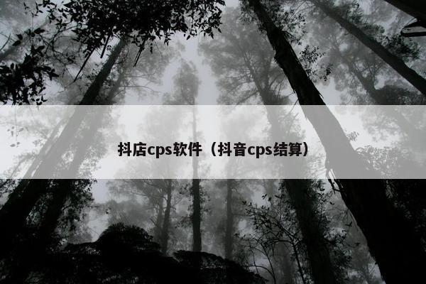 抖店cps软件（抖音cps结算）