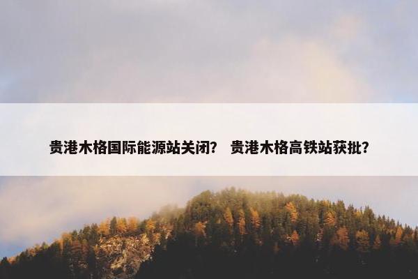 贵港木格国际能源站关闭？ 贵港木格高铁站获批？