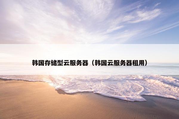 韩国存储型云服务器（韩国云服务器租用）