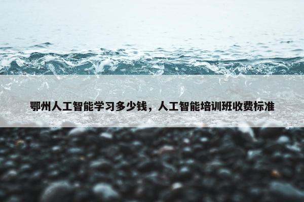 鄂州人工智能学习多少钱，人工智能培训班收费标准