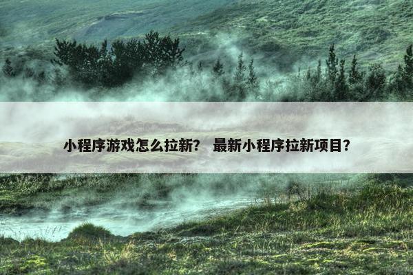 小程序游戏怎么拉新？ 最新小程序拉新项目？