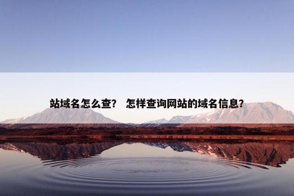 站域名怎么查？ 怎样查询网站的域名信息？