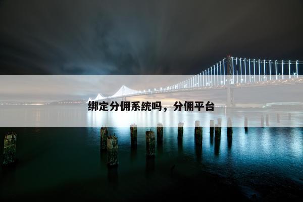 绑定分佣系统吗，分佣平台
