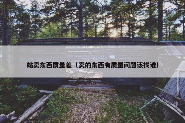 站卖东西质量差（卖的东西有质量问题该找谁）