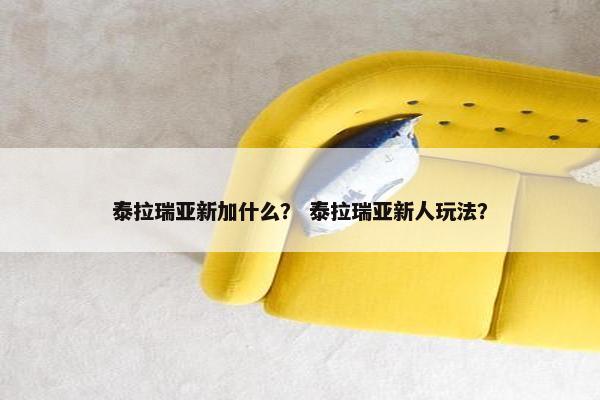 泰拉瑞亚新加什么？ 泰拉瑞亚新人玩法？