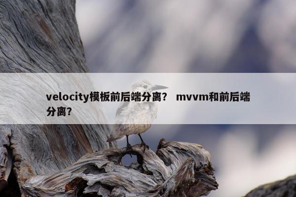 velocity模板前后端分离？ mvvm和前后端分离？