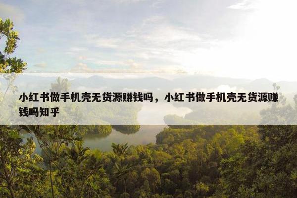 小红书做手机壳无货源赚钱吗，小红书做手机壳无货源赚钱吗知乎