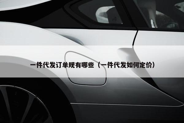 一件代发订单规有哪些（一件代发如何定价）