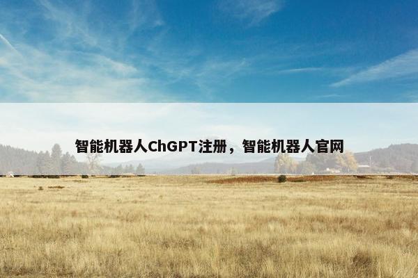 智能机器人ChGPT注册，智能机器人官网
