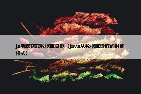 ja后端获取数据库日期（java从数据库读取的时间格式）
