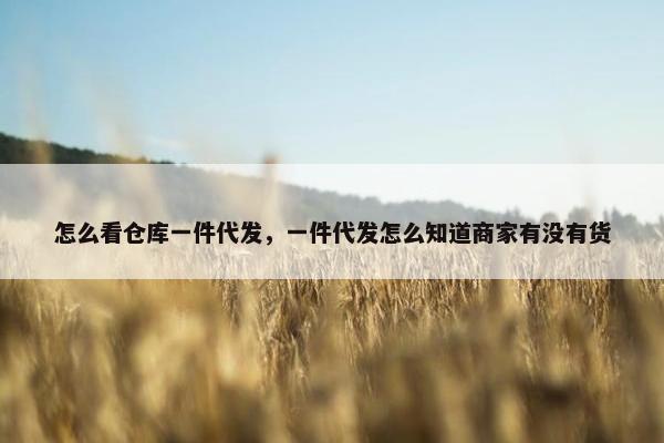 怎么看仓库一件代发，一件代发怎么知道商家有没有货