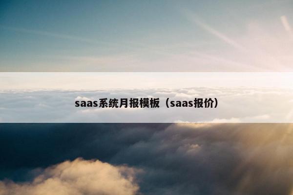saas系统月报模板（saas报价）
