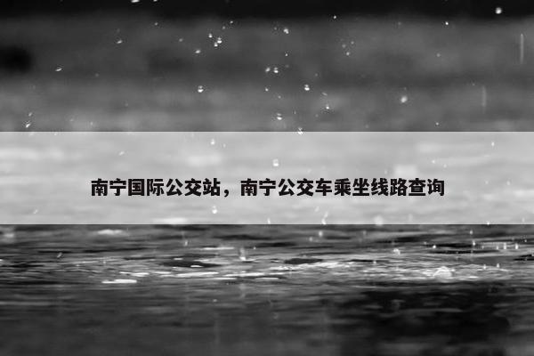 南宁国际公交站，南宁公交车乘坐线路查询