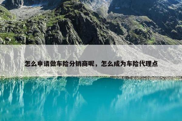 怎么申请做车险分销商呢，怎么成为车险代理点