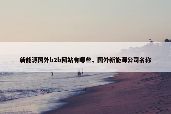 新能源国外b2b网站有哪些，国外新能源公司名称