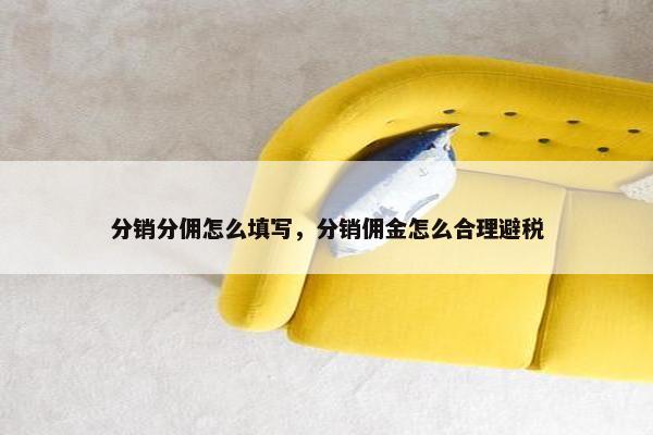 分销分佣怎么填写，分销佣金怎么合理避税