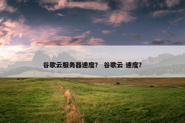 谷歌云服务器速度？ 谷歌云 速度？