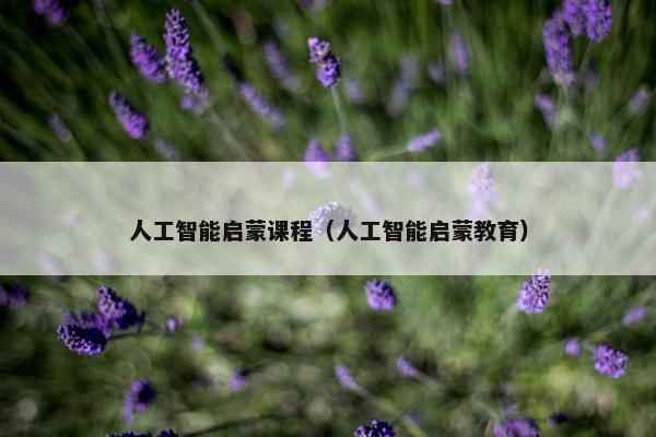 人工智能启蒙课程（人工智能启蒙教育）