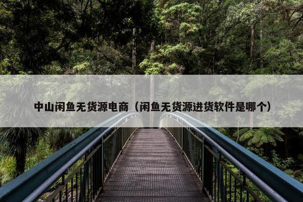 中山闲鱼无货源电商（闲鱼无货源进货软件是哪个）