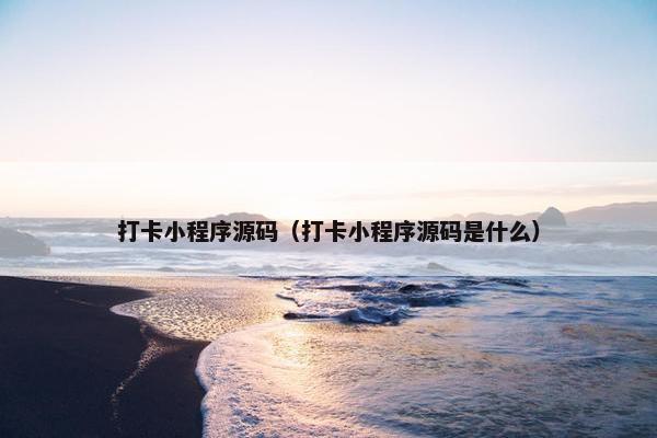 打卡小程序源码（打卡小程序源码是什么）