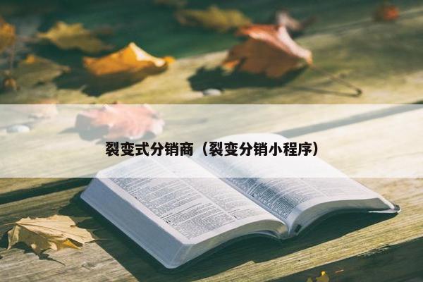 裂变式分销商（裂变分销小程序）