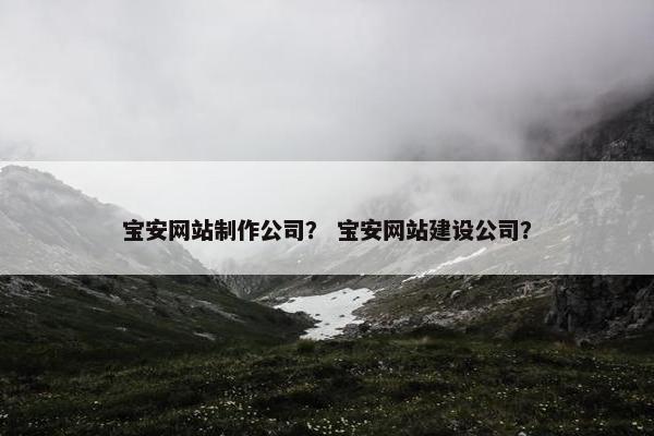 宝安网站制作公司？ 宝安网站建设公司？