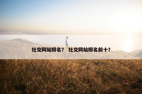 社交网站排名？ 社交网站排名前十？