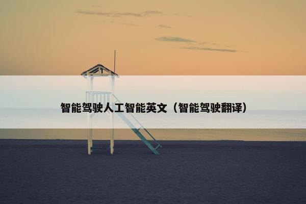 智能驾驶人工智能英文（智能驾驶翻译）