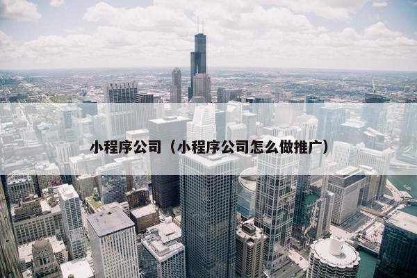 小程序公司（小程序公司怎么做推广）