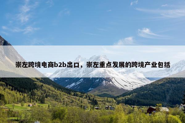 崇左跨境电商b2b出口，崇左重点发展的跨境产业包括