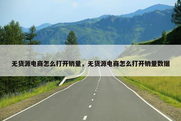 无货源电商怎么打开销量，无货源电商怎么打开销量数据