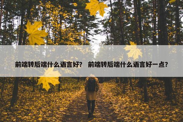 前端转后端什么语言好？ 前端转后端什么语言好一点？
