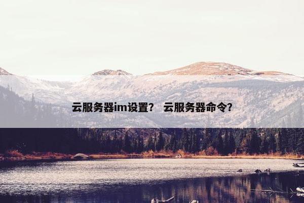 云服务器im设置？ 云服务器命令？