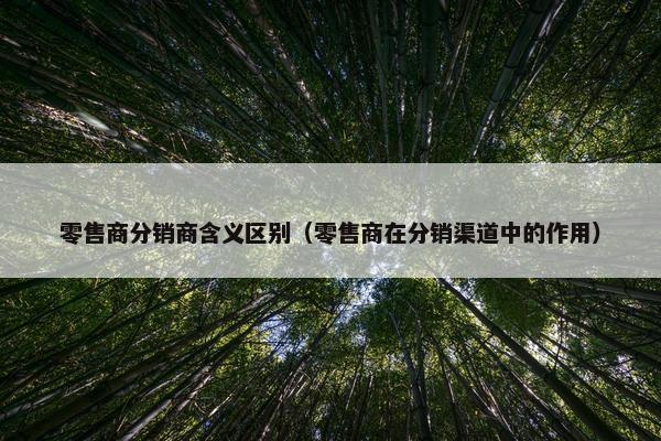 零售商分销商含义区别（零售商在分销渠道中的作用）